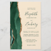 Budget Smaragd Agate Champagne QR Code Bruiloft (Voorkant)