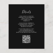 Budget Smaragd Bloem Zilver Zwart QR Code Trouwen (Achterkant)