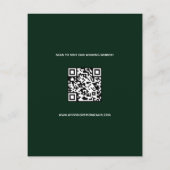 Budget smaragd foto qr code bruiloft Save the Date (Achterkant)