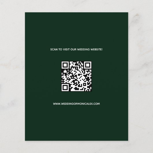Budget smaragd foto qr code bruiloft Save the Date (Achterkant)