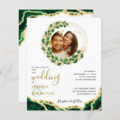 Budget Smaragd Groene Eucalyptus Agaat Bruiloft (Voorkant / Achterkant)