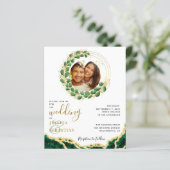 Budget Smaragd Groene Eucalyptus Agaat Bruiloft (Staand voorkant)