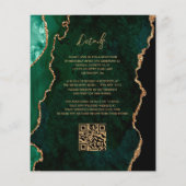 Budget Smaragdgroene Agaat Script QR Code Trouwdag (Achterkant)