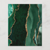 Budget Smaragdgroene Gouden Agate Huwelijksmenu (Achterkant)