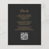 Budget Smaragdgroene Gouden QR Code Trouw Uitnodig (Achterkant)