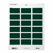 BUDGET Smaragdgroene monochrome tekst Etiket (Full Sheet)