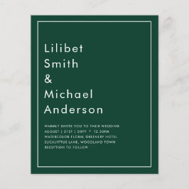 BUDGET Smaragdgroene monochrome tekst Flyer