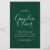 BUDGET Smaragdgroene monochrome trouwdag Flyer (Voorkant)