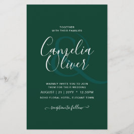 BUDGET Smaragdgroene monochrome trouwdag Flyer