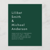 BUDGET Smaragdgroene monochrome trouwdag Flyer (Voorkant)