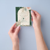 BUDGET Smaragdgroene Pampasgras Perzik Bruiloft Flyer (Hand)