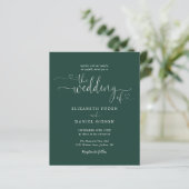 Budget smaragdgroene script fototrouhuwelijksuitno (Staand voorkant)