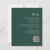 Budget Smaragdgroene Script QR Code Trouw Uitnodig (Achterkant)