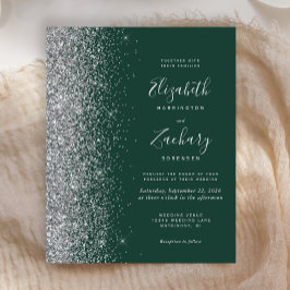 Budget Smaragdgroene Zilveren Glitter Huwelijksuit