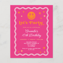 Budget Smile Face Roze Sinaasappel Meisje Verjaard