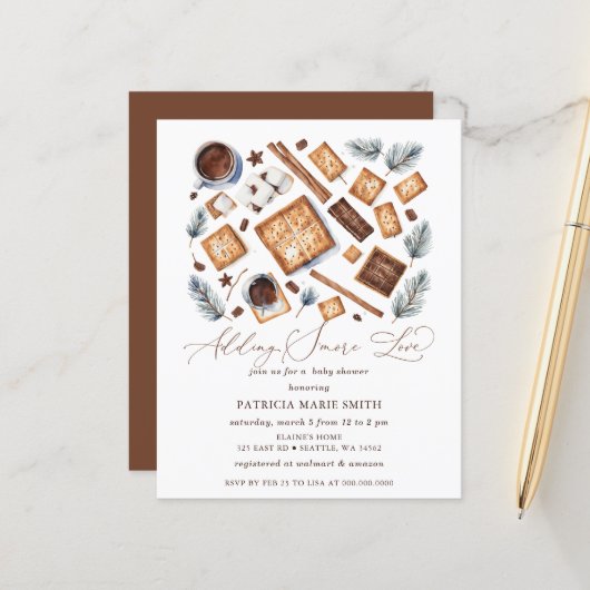 Budget S'More houdt van genderneutraal Baby shower (Voorkant / Achterkant in situ)