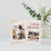 Budget Snapshot Kerstmis twee Photo Holiday Card (Staand voorkant)