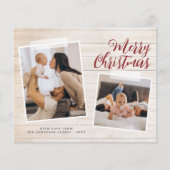 Budget Snapshot Kerstmis twee Photo Holiday Card (Voorkant)