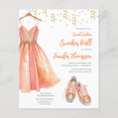 Budget Sneaker Feest Sweet 16 Perzik & Gouden Glit (Voorkant)