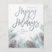 Budget Sneeuw Pijnboom & Blad Prettige Feestdagen Flyer (Voorkant)