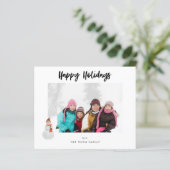 Budget Sneeuwman Prettig Vakantie Foto - Wit BK (Staand voorkant)