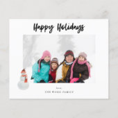 Budget Sneeuwman Prettig Vakantie Foto - Wit BK (Voorkant)