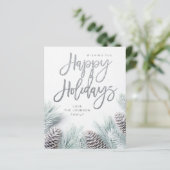 Budget Sneeuwpin & Leaf Prettige feestdagen (Staand voorkant)