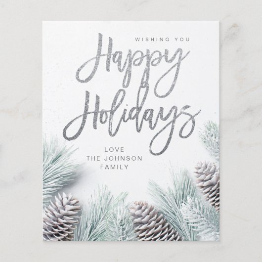 Budget Sneeuwpin & Leaf Prettige feestdagen Flyer (Voorkant)