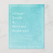 Budget SNEeuwSTORM BLauw Aquarel Strand Bruiloft (Voorkant)