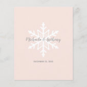 Budget Sneeuwvlok Blush Winter Bruiloftsinvitation (Achterkant)