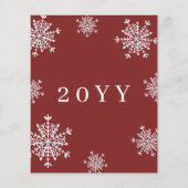 Budget sneeuwvlokken foto met kerstrode kerstkaart flyer (Achterkant)