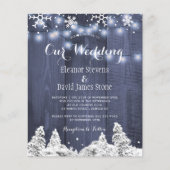 Budget sneeuwvlokken winter bruiloft uitnodiging flyer (Voorkant)