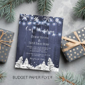 Budget snewflakes wintertrouwuitnodiging flyer