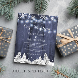 Budget snewflakes wintertrouwuitnodiging flyer