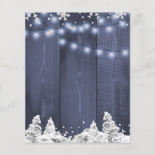 Budget snewflakes wintertrouwuitnodiging flyer (Achterkant)