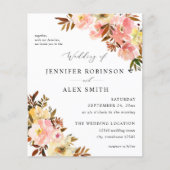 Budget Snoep Roze en Gele Floral Weddenschap (Voorkant)