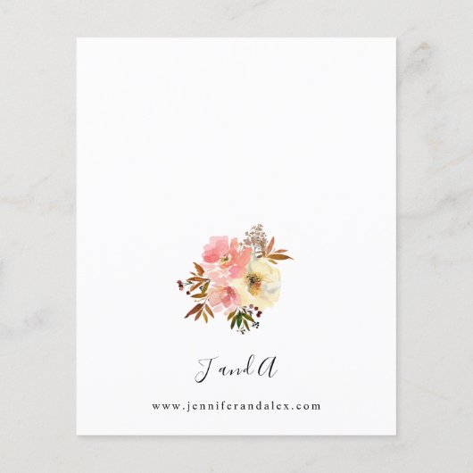 Budget Snoep Roze en Gele Floral Weddenschap Flyer (Achterkant)