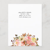 Budget Snoep Roze & Gele Floral Gradual Partij Flyer (Achterkant)