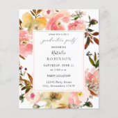 Budget Snoep Roze & Gele Floral Gradual Partij Flyer (Voorkant)