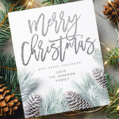 Budget Snow Pine & Leaf Merry Kerstmis