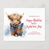 Budget Snowboarden Highland Koe Fotokaart (Voorkant)