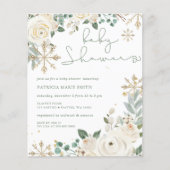 Budget Snowflake Genderneutraal Baby shower (Voorkant)