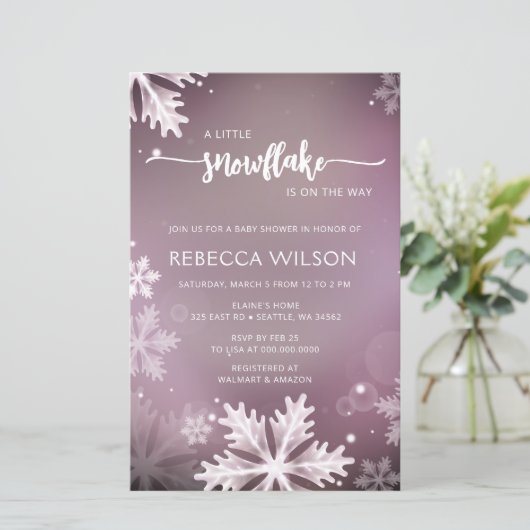Budget Snowflake is op de weg meisje Baby shower (Staand voorkant)