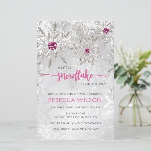 Budget Snowflake is op de weg meisje Baby shower (Staand voorkant)