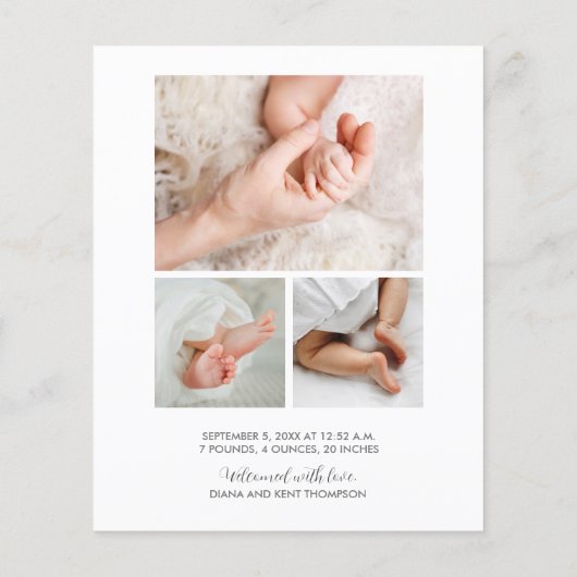 Budget Snowflakes Fotoaankondiging (Achterkant)