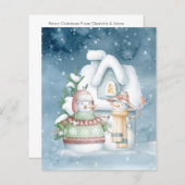 BUDGET Snowmen in sneeuwfotokerstmis (Voorkant / Achterkant)