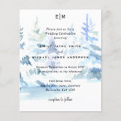 Budget Snowy Mountain Trees Skiing Wedding Invites (Voorkant)
