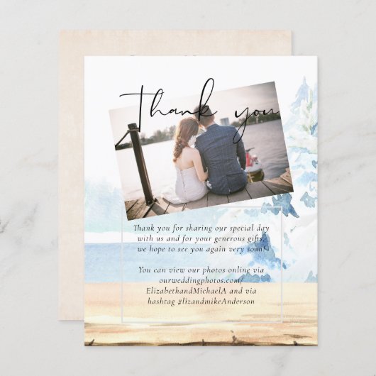 BUDGET Snowy Mountains Winter Lake Treines (Voorkant / Achterkant)