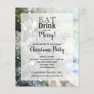 Budget Snowy Pines kerstavond feestdag uitnodiging Flyer