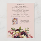 BUDGET Soft Florals Funeral Memorial Programme (Achterkant)